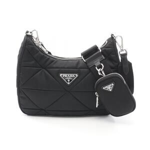 Prada Tessuto Quilting Shoulder Bag Nylon Black